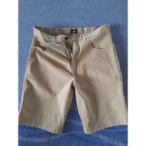 Genuine Dickies Men 32 Carpenter Canvas Shorts Tan Khaki Utility Workwear